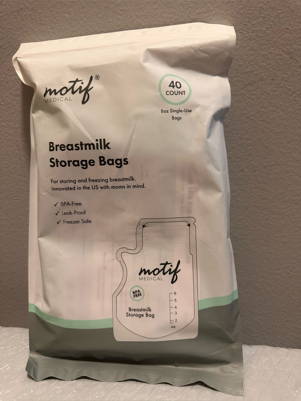 NEW Motif 40 Count Breast Milk Storage Bags BPA Free Leak Proof Freezer Safe